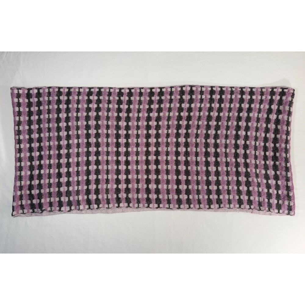 Verloop Chunky Knit Infinity Scarf 60x12" Pink Gray Pattern Neckwarmer - Cute